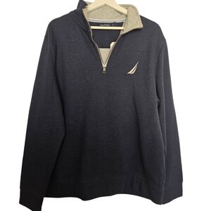 NWT Nautica Men's Navy Gray Zip-Up Sweater
